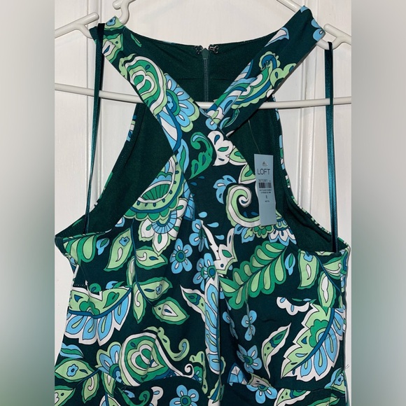 LOFT Green Paisley Halter Dress - Picture 3 of 10